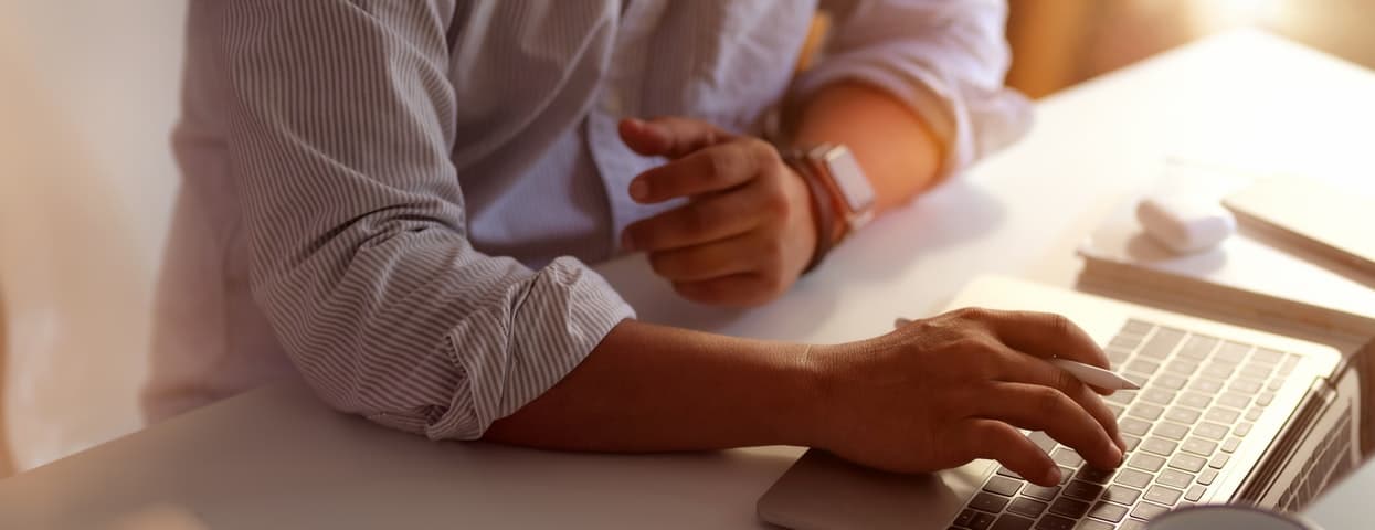 Working at desk